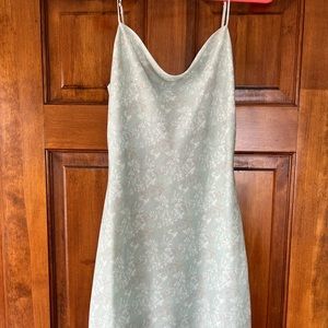 Mint Green Satin Mini Dress